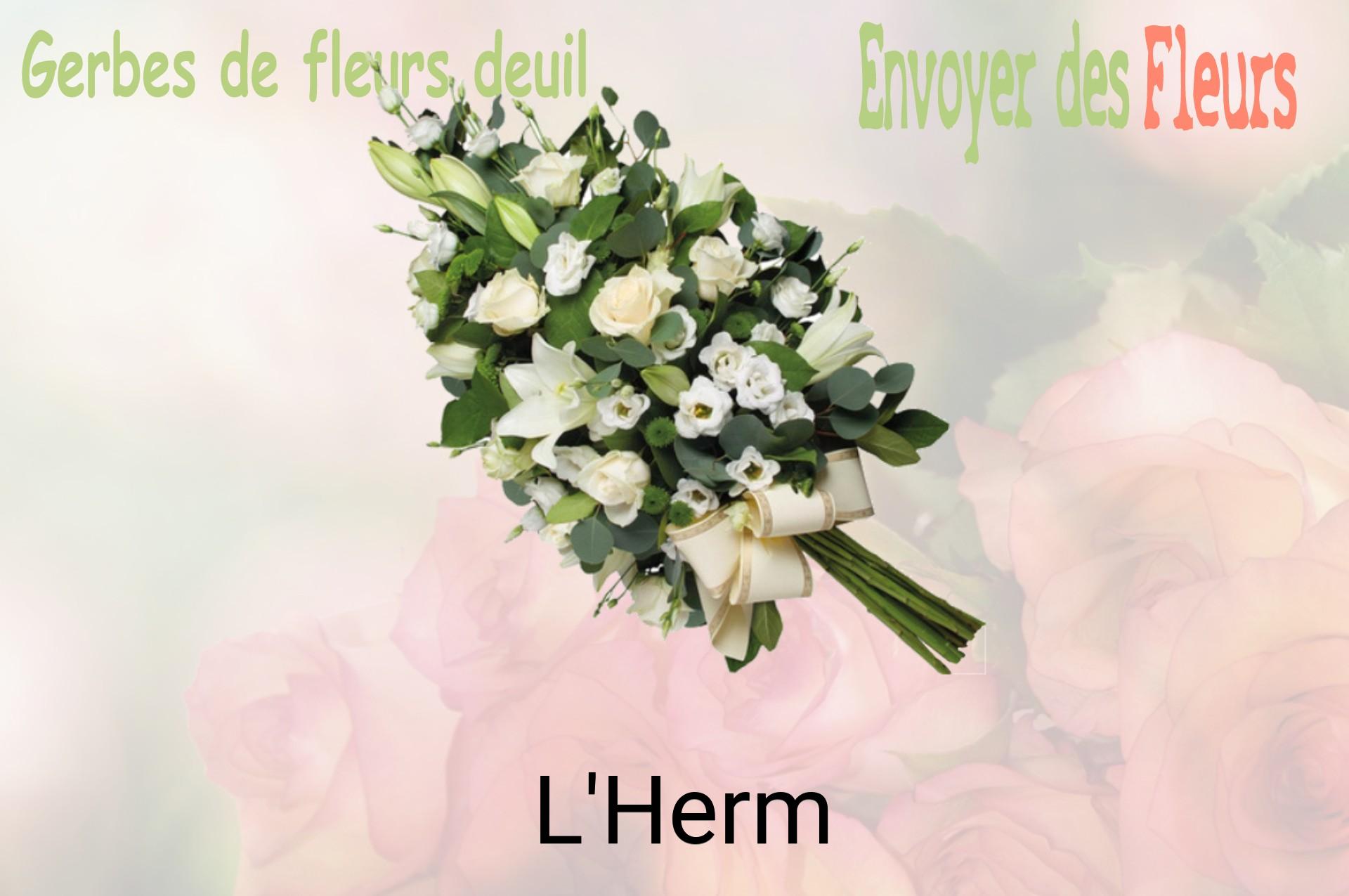 Gerbe de fleurs de deuil livrée à L'Herm